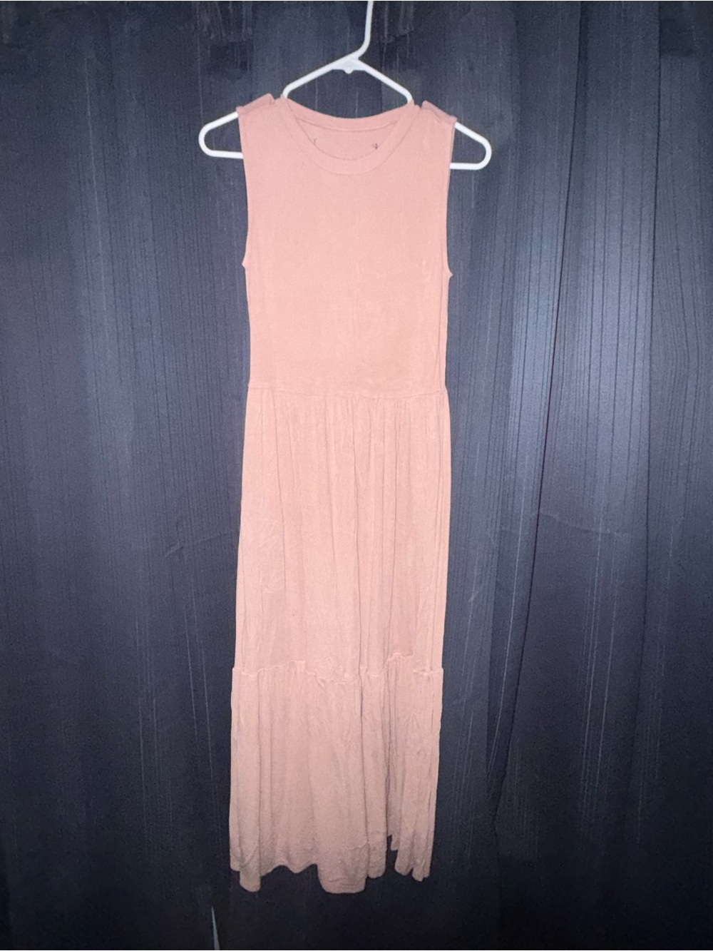 Dusty Pink Sleeveless Tiered Maxi Dress Size Large
